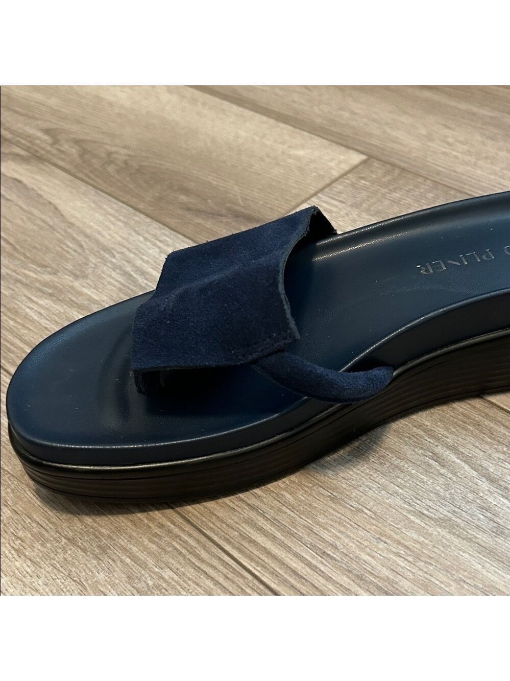 Donald Pliner FiFi Navy Suede Slip On Sandals - Picture 8 of 11